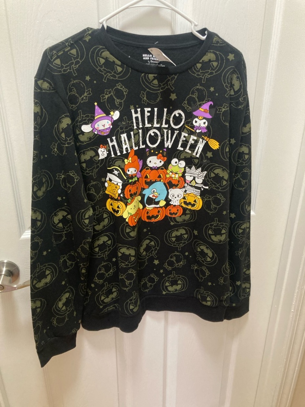 Hello Kitty Halloween Black Graphic Sweatshirt Women
